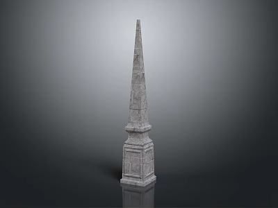 Tall Stone Obelisk Architectural Structure With Detailed Carving And Classical Design 3d model