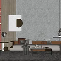 Modern sofa coffee table combination 3d model