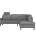 Gray Fabric Sectional Sofa For Living Room With Comfortable Seats 3d model