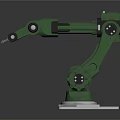 Industrial Robotic Arm Equipment With Green Mechanical Structure And Metal Base