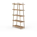 Modern Light Wood Bookshelf with Multiple Open Shelves and Minimalist Space Saving Design