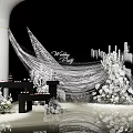 771 YY line curtain sequins wedding display area layout wedding 3d model