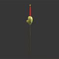Golden Decorative Sword With Eagle Head Ornament And Red Top Handle