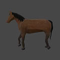Brown Horse Animated Game Character 3D Model with Standing Pose 3d model