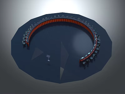 Animals Performing In Circular Theater With Surrounding Seats And Central Stage 3d model