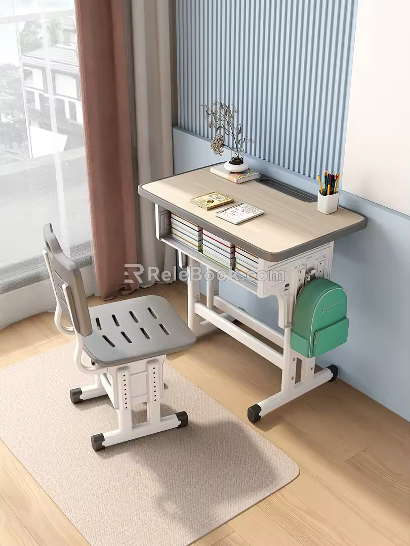 Study Table Children's Table Multi-functional Study Table 3d model