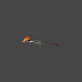 Pterosaur Flying With Colorful Crest And Extended Wings In Sky
