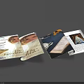 Open Magazine Pages Display Colorful Photos Text And Design Elements 3d model
