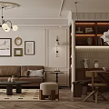 Living Room Interior Design With Brown Sofa Coffee Table Area Rug Large Window And Plants
