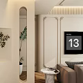 Modern Entryway Hallway Design With Light Color Walls Decorative Niche And Green Plants