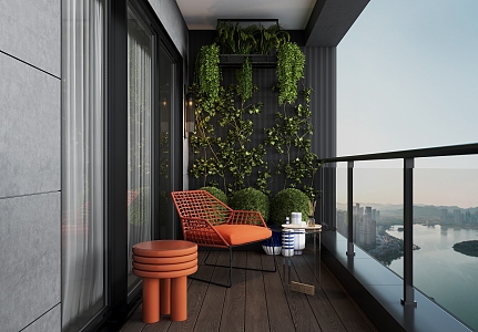 Home Balcony 3d model