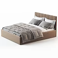 Gray Bed Frame With Gray White Pillows And Comforter Color Options Beige Brown Navy Blue