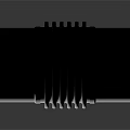 Transparent Cylindrical Ribbed Equipment On Smooth Black Surface With Reflection
