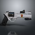 Modern Tactical Pistol With White Frame Black Grip And Sight Attachment 3d model