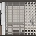 Modern partition glass partition glass screen Changhong glass partition 3d model