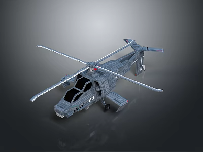 Detailed Scale Helicopter Model With Rotors Fuselage And Realistic Design 3d model