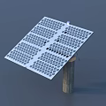 Efficient Outdoor Solar Panel With Hexagonal Pattern On Concrete Pillar