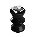 Modern Spiral Design Black Side Table With Stacked Books And White Cup 3d model