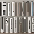 Various Modern Tower Air Conditioner Fans With Different Designs And Colors