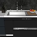 Modern Stainless Steel Kitchen Sink With Sleek Countertop Faucet And Cabinets