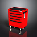 Red Heavy Duty Tool Cart With Multiple Drawers And Rolling Wheels 3d model