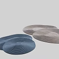 Blue And Gray Stylish Rugs With Spiral Patterns For Modern Home Decor