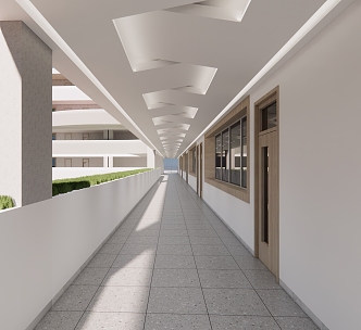 Modern Corridor School Corridor 3d model