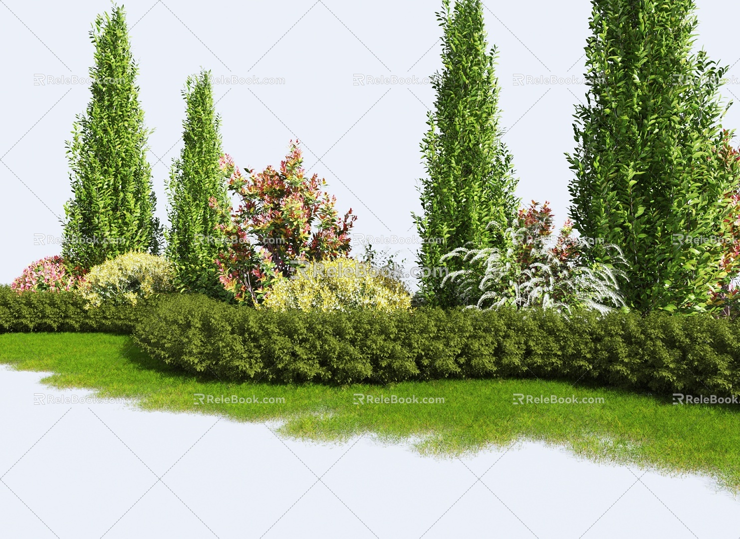 Modern Shrubs Shrubs Green Planting Shrubs Plants Pile Landscape Trees 3d model