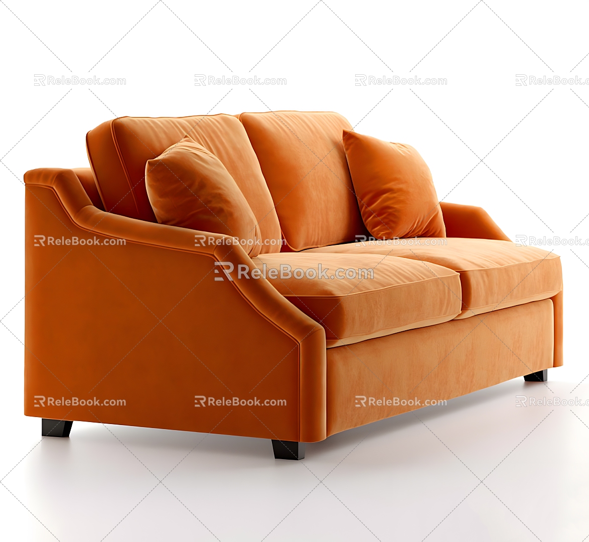 Casual Sofa Casual Sofa Double Sofa Living Room Sofa Pillow Pillow Home Furniture Orange 3d model