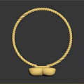 Golden Braided Bracelet With Heart Shaped Design And Smooth Shiny Surface Finish