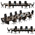 Modern Spacious Wooden Conference Table With Ergonomic Office Chairs And Complete Business Meeting Facilities
