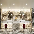 Elegant Hotel Room Interior With Red Wine Rack Bar Counter Marble Wall And Bar Stools