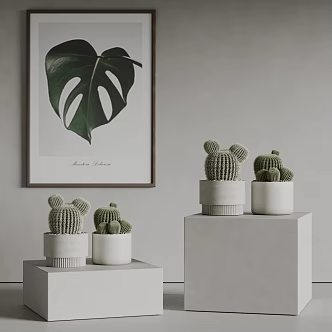 Cactus potted cactus plant decorative painting 3d model