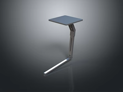 Modern Minimalist Side Table With Gray Surface And Metal Frame Design 3d model