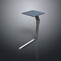 Modern Minimalist Side Table With Gray Surface And Metal Frame Design 3d model