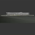 Simple Square Concrete Base Structure With Sunken Center And Small Green Plants