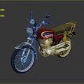 Classic Black and Yellow Motorcycle with Rearview Mirrors Headlight Black Seat and Silver Engine