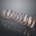 Shiny Copper Spiral Decorative Rings For Modern Clothing Accessories Design