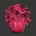 Red Flowers Arrangement In Pink Vase With Vibrant Petals And Shiny Reflections