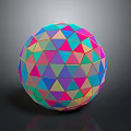 Colorful Triangular Geometric Design Decorative Sphere Lamp For Modern Home Interior