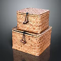 Practical Natural Woven Storage Boxes Stackable with Handles for Home Organization
