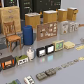 Modern Office Desk Setup With Bookshelves File Cabinets And Office Supplies