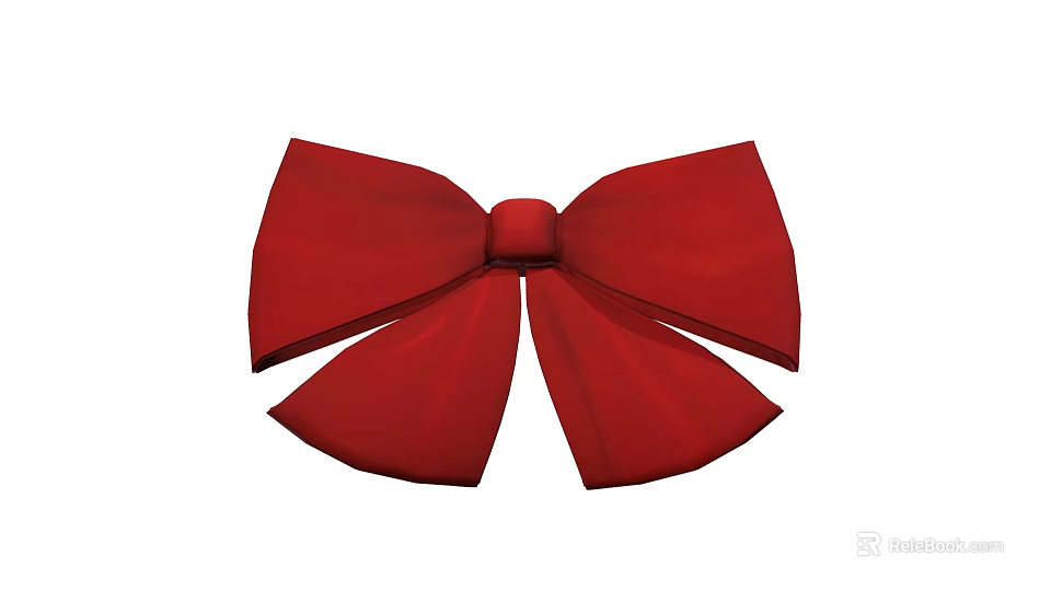 Red Butterfly Shaped Bow Decoration With Vibrant Color And Smooth Texture 3d model 