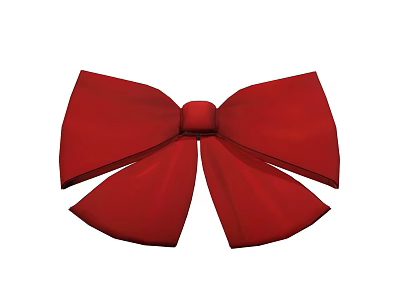 Red Butterfly Shaped Bow Decoration With Vibrant Color And Smooth Texture 3d model