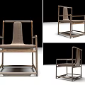 Modern Single Chair Design With Wooden Frame And Fabric Seat Backrest