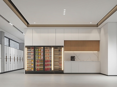 Modern Pantry Office Beverage Refrigerator Western Kitchen Open Kitchen Aisle model