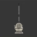 Professional Floor Cleaning Machine With Long Handle Bristled Base And Motor Unit