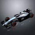 Aerodynamic McLaren Formula 1 Racing Car With Silver Body Black Accents And Red Wheel Rims