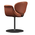 Modern Leisure Chair With Curved Backrest Round Base And Multiple Colors