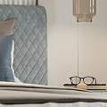 Modern Elegant Bedroom Interior With Headboard Wall LED Strips Bedside Tables Wall Lamps And Wooden Flooring